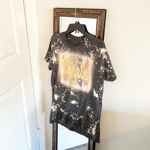 Pirates baseball bleach splattered short sleeve t-shirt - Picture 1 of 3